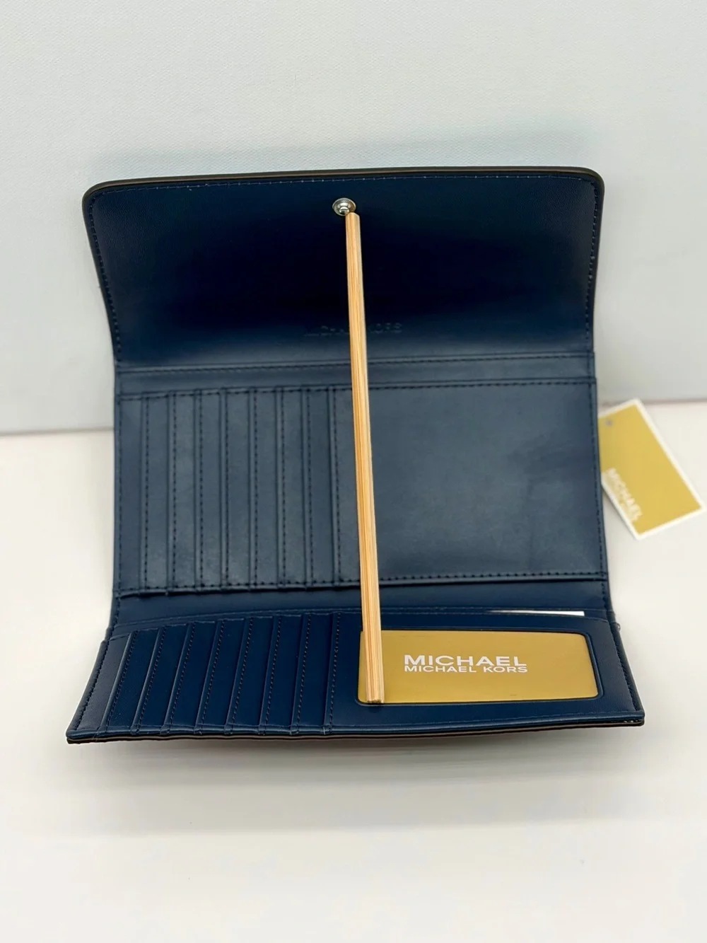 Michael Kors Jet Set Travel Trifold Wallet Denim Multi